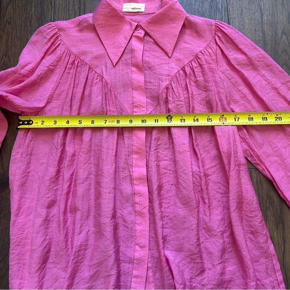 TheKorner Pink Long Sleeve Button Up Blouse - Picture 4 of 5